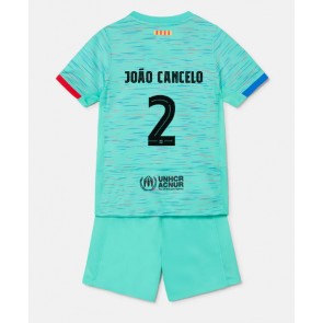 Barcelona Joao Cancelo #2 Replica Third Stadium Kit for Kids 2023-24 Short Sleeve (+ pants)